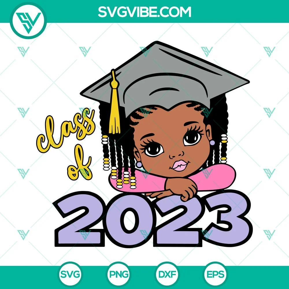 School, SVG Files, Cute Afro Girl Class Of 2023 SVG Image Bundle, Peekaboo Girl 2