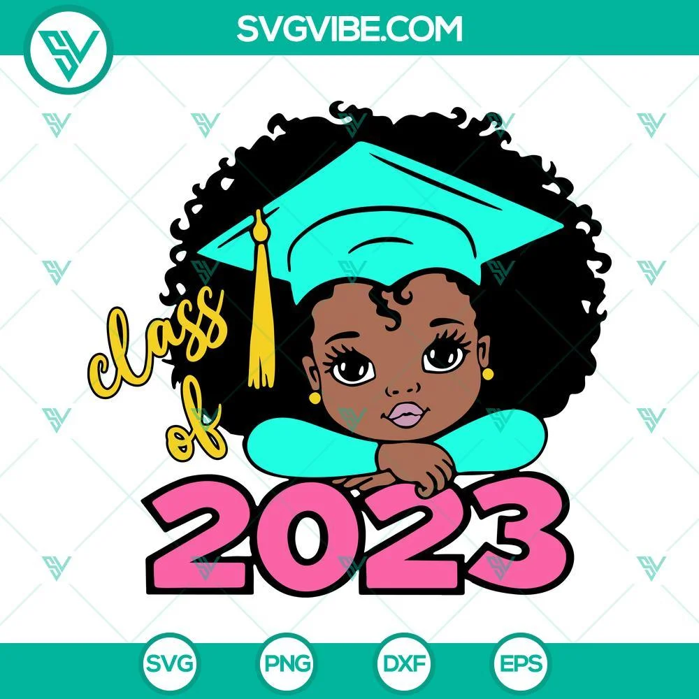 School, SVG Files, Cute Afro Girl Class Of 2023 SVG Image Bundle, Peekaboo Girl 3