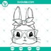 Easter, SVG Files, Bunny With Leopard Bandana And Glasses SVG File, Easter 13