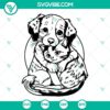 Cute dog and cat SVG download with kitten and puppy best friends pet design, available in PNG format.