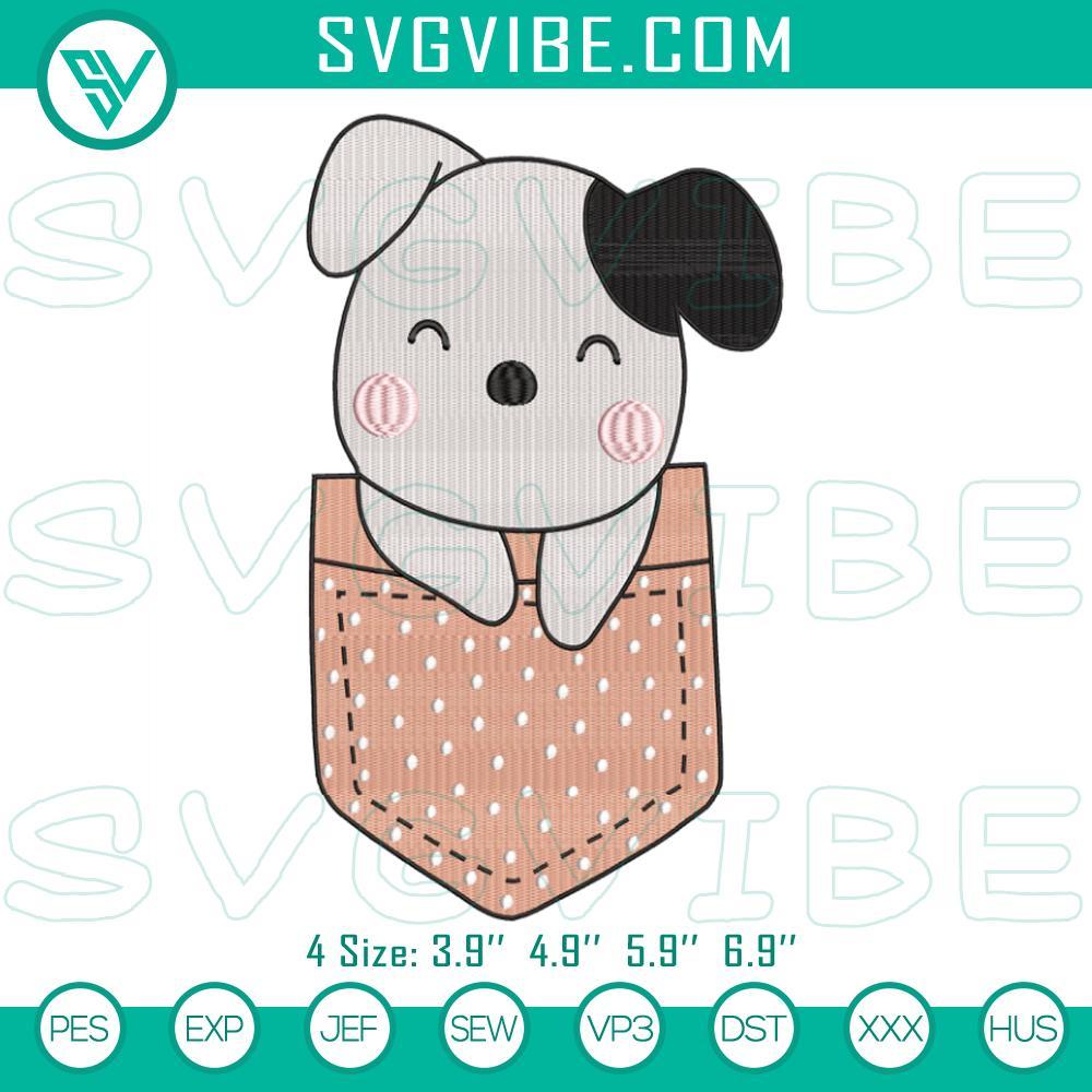 Cute Dog Embroidery Designs, Baby Dog Pocket Embroidery Pattern Adorable baby dog pocket embroidery pattern file for digital projects. Great for DIY crafts.