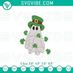 Embroidery Designs, St Patrick's Day Embroidery Designs, Cute Ghost Happy St 2