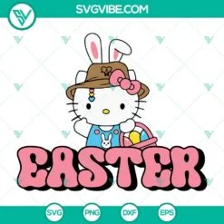 Cartoons, Easter, SVG Files, Cute Hello Kitty Easter Bunny SVG Files, Happy 7