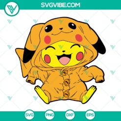 Anime, SVG Files, Cute Pikachu Smile SVG File, Pokemon SVG Download PNG DXF EPS 2