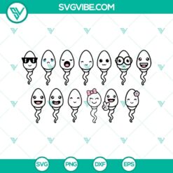 Cute Sperm SVG Files Bundle, Little Cute Kids SVG Files, Family SVG Image, Funny 14