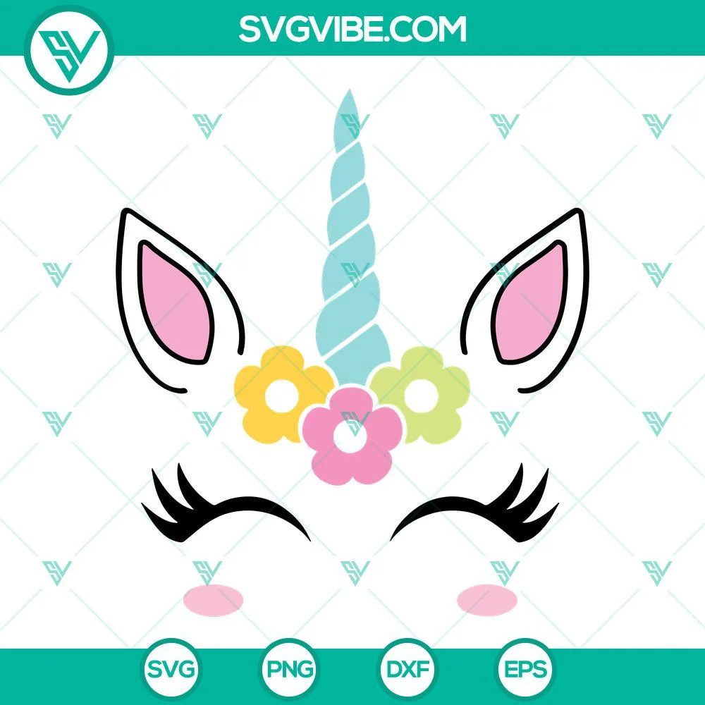 SVG Files, Unicorn, Cute Unicorn SVG File, Unicorn Face SVG Image, Unicorn Head 1