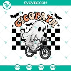 Halloween, SVG Files, Cycopath SVG Image, Ghost On A Bicycle SVG File, Retro 2