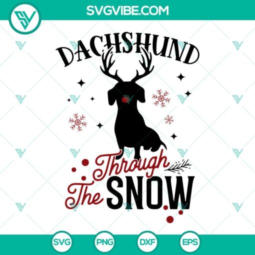 dachshund through the snow svg dachshund merry christmas svg eps png dxf mockup