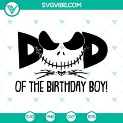 dad and mom of birthday boy jack skellington svg nightmare before christmas birthday svg png dxf eps files 5 mockup