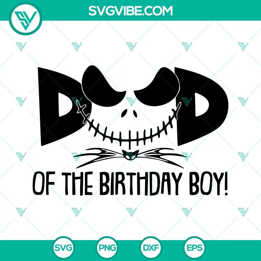 Birthday, Movies, SVG Files, Dad And Mom Of Birthday Boy Jack Skellington SVG 2