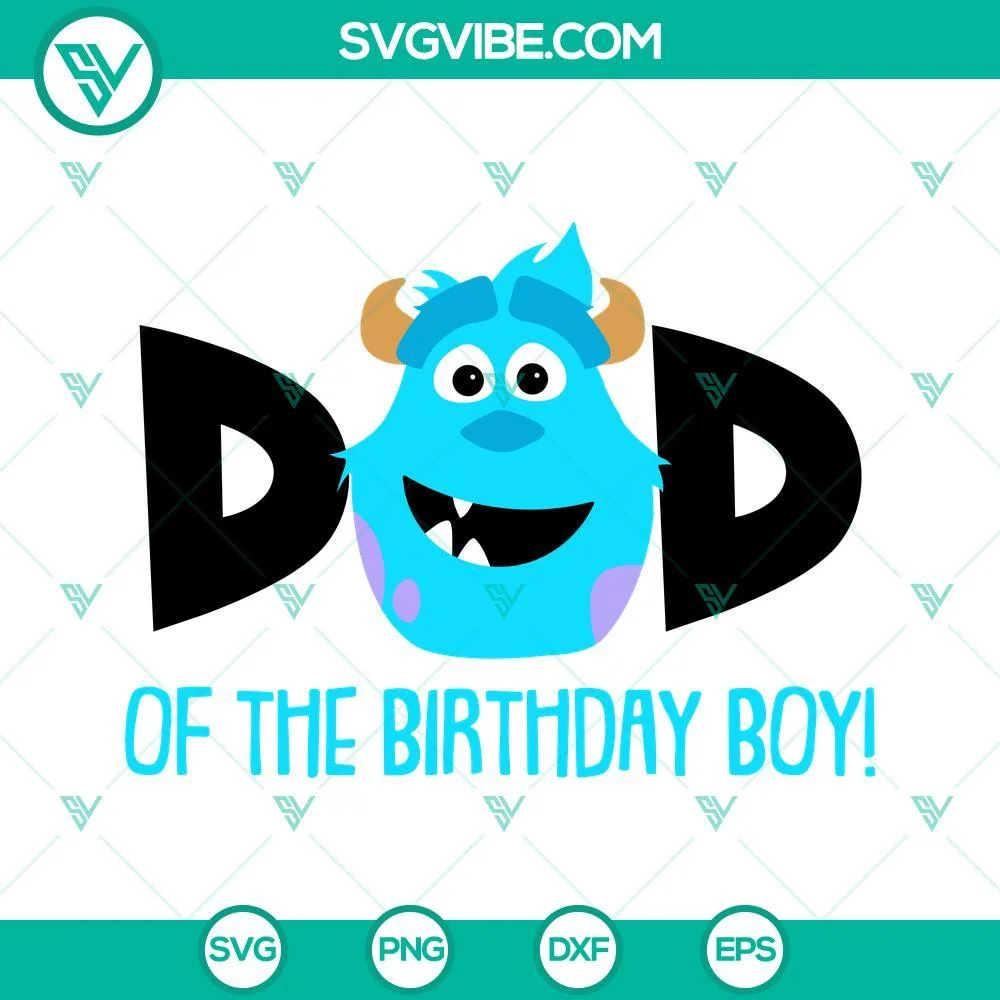 Birthday, Disney, SVG Files, Dad And Mom Of Birthday Boy James P Sullivan SVG 1