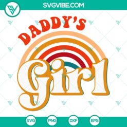 Rainbow Daddy and Daughter vintage SVG file for Father's Day, daddy's girl design perfect for crafting projects.