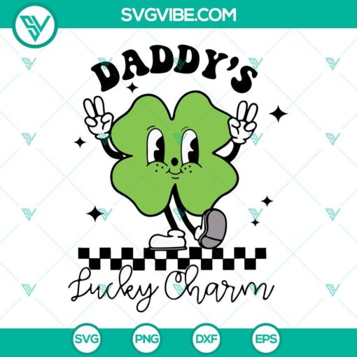 daddy s lucky charm svg cute shamrock svg retro st patricks day svg png dxf cut files 8 mockup