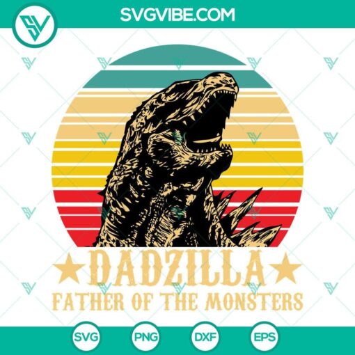 dadzilla father of the monsters svg fathers day svg dad svg png dxf eps designs for shirts 6 mockup