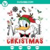 Disney Daisy Duck Christmas SVG design, includes festive elements, ideal for crafting projects. Download PNG, DXF, EPS files.