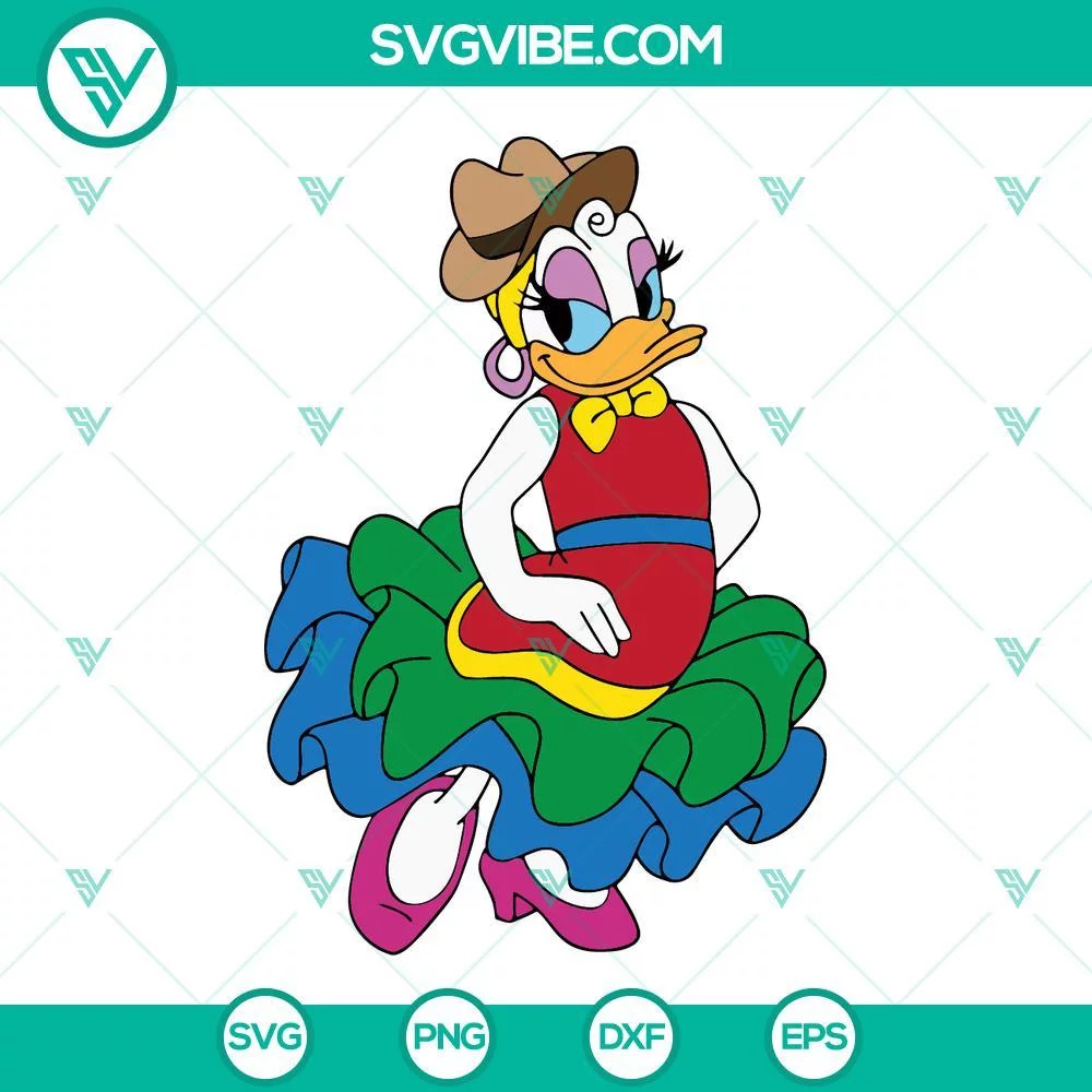 Disney, SVG Files, Daisy Duck Cinco De Mayo SVG Files, Mexican Fiesta SVG Image 1