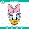 Daisy Duck face SVG image with PNG designs in silhouette vector clipart, perfect for crafting projects.