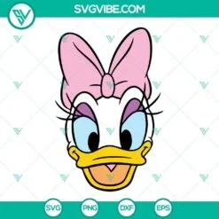 Disney, SVG Files, Daisy Duck Face SVG Image PNG Designs Silhouette Vector 2