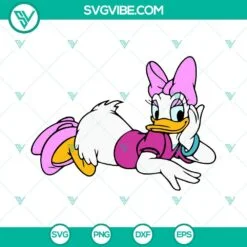 Disney, SVG Files, Daisy Duck Face SVG Image PNG Designs Silhouette Vector 3