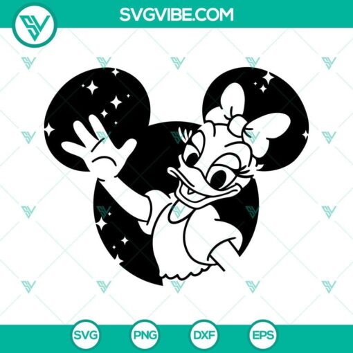 daisy duck svg png dxf eps vector clipart disneyland ears svg cut file silhouette cricut 3 mockup