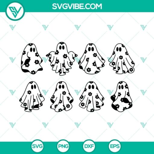 daisy ghost bundle svg floral ghost svg cute ghost clipart boo ghost halloween svg stay spooky season svg 8 mockup