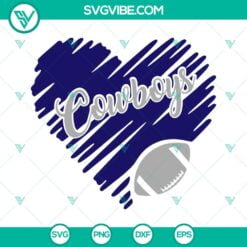 Football, Sports, SVG Files, Dallas Cowboys Heart SVG File, Cowboys Football 2