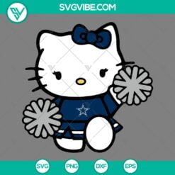 Cartoons, Sports, SVG Files, Dallas Cowboys Hello Kitty Cheerleader SVG Files 24