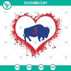 Football, Sports, SVG Files, Damar Hamlin Buffalo Bills Heart SVG Download, 8