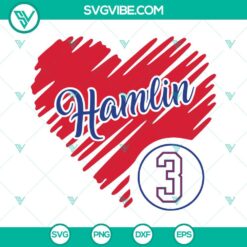 Football, Sports, SVG Files, Damar Hamlin Heart SVG Image, Damar Hamlin 3 SVG 6