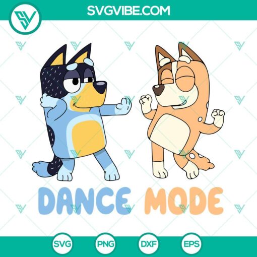 dance mode bluey svg bandit and chilli heeler dancing svg funny bluey cartoon svg png dxf eps 7 mockup