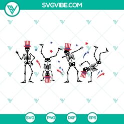 Dancing Skeleton 4th Of July SVG Download Bundle, Funny Skeleton 4th Of