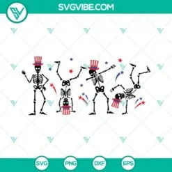 4th Of July, Skeleton, SVG Files, Dancing Skeleton 4th Of July SVG Image, 4