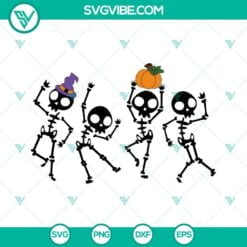 Halloween, Skeleton, SVG Files, Dancing Skeletons Halloween SVG Image PNG DXF 2