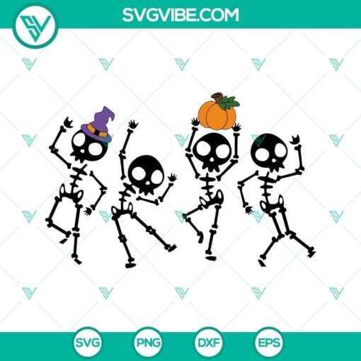 dancing skeletons halloween svg png dxf eps instant download 8 mockup