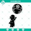 Darth Vader Death Star Balloon SVG file with Baby Darth Vader SVG image on a star background. Ideal for DIY projects.