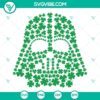 Darth Vader themed St. Patrick's Day SVG file with green shamrock images, Star Wars inspired lucky clover designs.