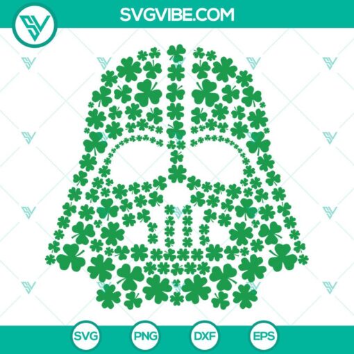 darth vader green shamrock svg lucky clover svg star wars st patricks day svg png dxf eps 7 mockup