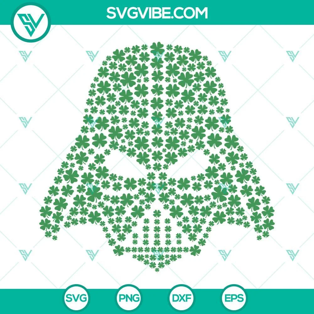 St Patrick's Day, SVG Files, Darth Vader Lucky Clover SVG Download, Star Wars 1