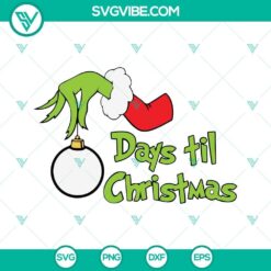 Days Til Christmas SVG Download, Christmas Countdown SVG Image PNG EPS DXF Cut