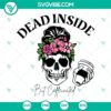 Dead Inside But Caffeinated SVG Download with Skeleton and Mom Life designs for digital use.