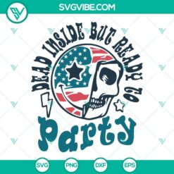 4th of July SVG with a smiling skull design, perfect for Independence Day projects.