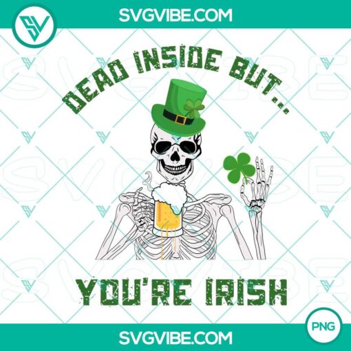 dead inside but you re irish png st patricks day skeleton beer png mockup 1