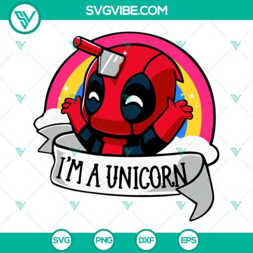 deadpool i m a unicorn svg deadpool chibi svg funny superhero svg files for cricut 5 mockup