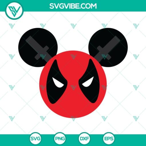 deadpool mickey head ears svg png dxf eps cut files 4 mockup