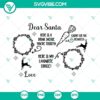 Dear Santa cookie tray SVG download, featuring a festive design of milk and cookies for Christmas. Perfect for holiday crafts.