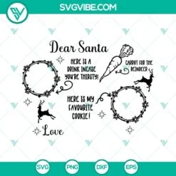 Christmas, SVG Files, Dear Santa Cookie Tray SVG Download, Dear Santa Tray SVG 2