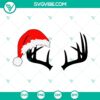 Deer wearing Santa hat in Hunting Christmas SVG file, festive Deer Christmas design.