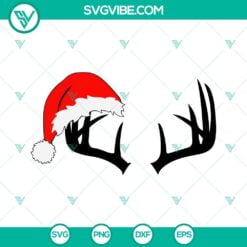 Christmas, SVG Files, Deer Santa Hat SVG Files, Hunting Christmas SVG Image, 2