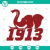 Delta Sigma Theta 1913, Elephant Head, and AEO Elephant SVG images for design projects, apparel, and crafts.