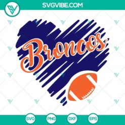 Football, Sports, SVG Files, Denver Broncos Heart SVG Images, Broncos Football 2